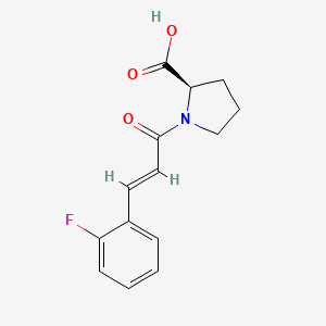 molecular formula C14H14FNO3 B7550046 (2R)-1-[(E)-3-(2-fluorophenyl)prop-2-enoyl]pyrrolidine-2-carboxylic acid 