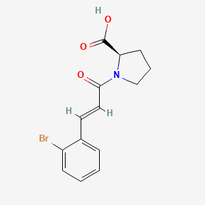 molecular formula C14H14BrNO3 B7550050 (2R)-1-[(E)-3-(2-bromophenyl)prop-2-enoyl]pyrrolidine-2-carboxylic acid 
