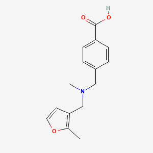 molecular formula C15H17NO3 B7550062 4-[[Methyl-[(2-methylfuran-3-yl)methyl]amino]methyl]benzoic acid 
