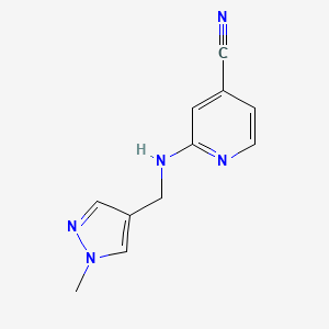 molecular formula C11H11N5 B7550064 2-[(1-Methylpyrazol-4-yl)methylamino]pyridine-4-carbonitrile 