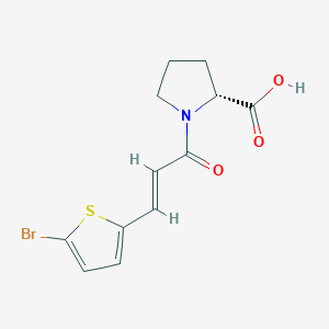 molecular formula C12H12BrNO3S B7550078 (2R)-1-[(E)-3-(5-bromothiophen-2-yl)prop-2-enoyl]pyrrolidine-2-carboxylic acid 