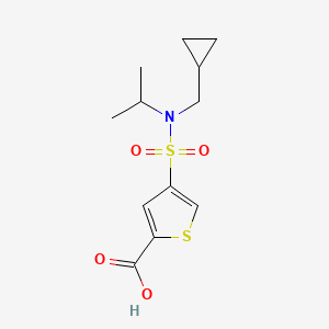 molecular formula C12H17NO4S2 B7550083 4-[Cyclopropylmethyl(propan-2-yl)sulfamoyl]thiophene-2-carboxylic acid 