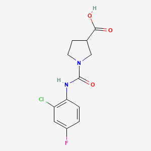 molecular formula C12H12ClFN2O3 B7550086 1-[(2-Chloro-4-fluorophenyl)carbamoyl]pyrrolidine-3-carboxylic acid 