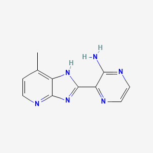 molecular formula C11H10N6 B7550119 3-(7-methyl-1H-imidazo[4,5-b]pyridin-2-yl)pyrazin-2-amine 