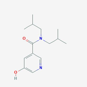 molecular formula C14H22N2O2 B7550124 5-hydroxy-N,N-bis(2-methylpropyl)pyridine-3-carboxamide 
