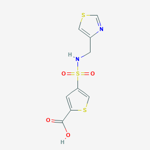 molecular formula C9H8N2O4S3 B7550131 4-(1,3-Thiazol-4-ylmethylsulfamoyl)thiophene-2-carboxylic acid 