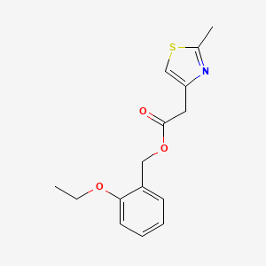 molecular formula C15H17NO3S B7550164 (2-Ethoxyphenyl)methyl 2-(2-methyl-1,3-thiazol-4-yl)acetate 