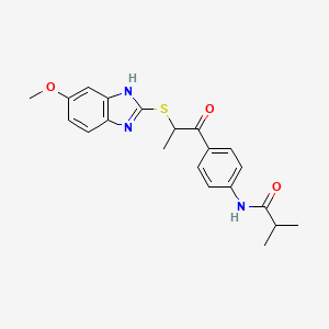 N-[4-[2-[(6-methoxy-1H-benzimidazol-2-yl)sulfanyl]propanoyl]phenyl]-2-methylpropanamide