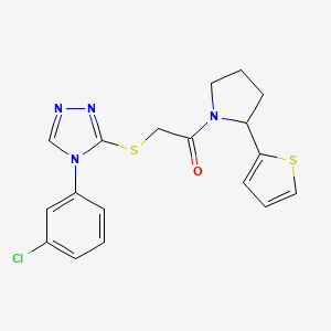 2-[[4-(3-Chlorophenyl)-1,2,4-triazol-3-yl]sulfanyl]-1-(2-thiophen-2-ylpyrrolidin-1-yl)ethanone