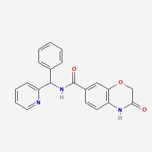 3-oxo-N-[phenyl(pyridin-2-yl)methyl]-4H-1,4-benzoxazine-7-carboxamide