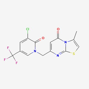 7-[[3-Chloro-2-oxo-5-(trifluoromethyl)pyridin-1-yl]methyl]-3-methyl-[1,3]thiazolo[3,2-a]pyrimidin-5-one