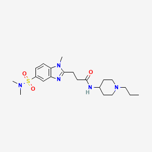 3-[5-(dimethylsulfamoyl)-1-methylbenzimidazol-2-yl]-N-(1-propylpiperidin-4-yl)propanamide