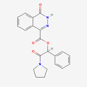 molecular formula C21H19N3O4 B7550284 (2-oxo-1-phenyl-2-pyrrolidin-1-ylethyl) 4-oxo-3H-phthalazine-1-carboxylate 