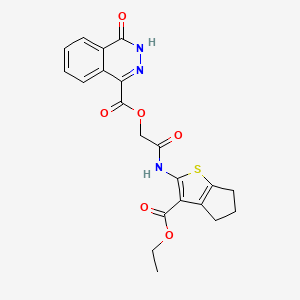 molecular formula C21H19N3O6S B7550297 [2-[(3-ethoxycarbonyl-5,6-dihydro-4H-cyclopenta[b]thiophen-2-yl)amino]-2-oxoethyl] 4-oxo-3H-phthalazine-1-carboxylate 