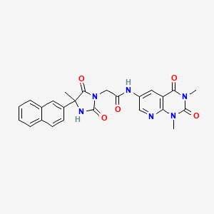 N-(1,3-dimethyl-2,4-dioxopyrido[2,3-d]pyrimidin-6-yl)-2-(4-methyl-4-naphthalen-2-yl-2,5-dioxoimidazolidin-1-yl)acetamide