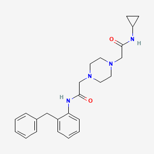 2-[4-[2-(2-benzylanilino)-2-oxoethyl]piperazin-1-yl]-N-cyclopropylacetamide