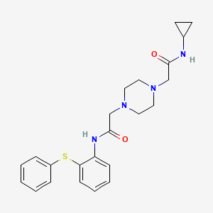 molecular formula C23H28N4O2S B7550376 N-cyclopropyl-2-[4-[2-oxo-2-(2-phenylsulfanylanilino)ethyl]piperazin-1-yl]acetamide 