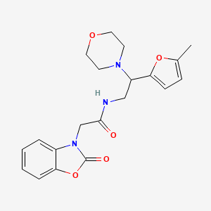 molecular formula C20H23N3O5 B7550397 N-[2-(5-methylfuran-2-yl)-2-morpholin-4-ylethyl]-2-(2-oxo-1,3-benzoxazol-3-yl)acetamide 