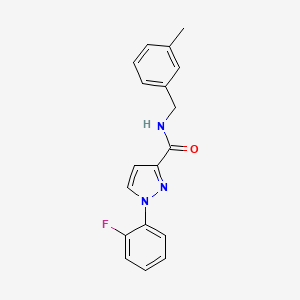 molecular formula C18H16FN3O B7550399 1-(2-fluorophenyl)-N-[(3-methylphenyl)methyl]pyrazole-3-carboxamide 