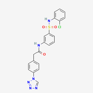 N-[3-[(2-chlorophenyl)sulfamoyl]phenyl]-2-[4-(tetrazol-1-yl)phenyl]acetamide