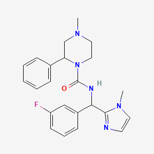 N-[(3-fluorophenyl)-(1-methylimidazol-2-yl)methyl]-4-methyl-2-phenylpiperazine-1-carboxamide