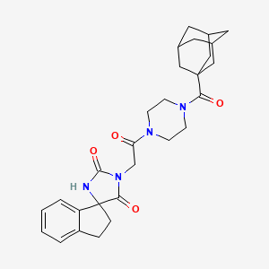 3'-[2-[4-(Adamantane-1-carbonyl)piperazin-1-yl]-2-oxoethyl]spiro[1,2-dihydroindene-3,5'-imidazolidine]-2',4'-dione