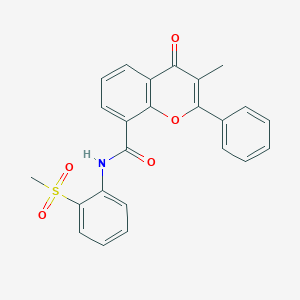 molecular formula C24H19NO5S B7550445 3-methyl-N-(2-methylsulfonylphenyl)-4-oxo-2-phenylchromene-8-carboxamide 