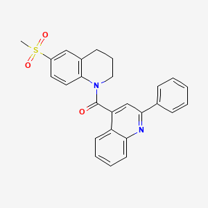 molecular formula C26H22N2O3S B7550477 (6-methylsulfonyl-3,4-dihydro-2H-quinolin-1-yl)-(2-phenylquinolin-4-yl)methanone 