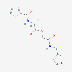 molecular formula C15H16N2O4S2 B7550502 [2-Oxo-2-(thiophen-2-ylmethylamino)ethyl] 2-(thiophene-2-carbonylamino)propanoate 