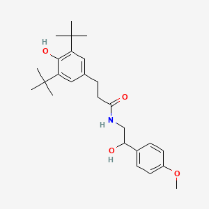 molecular formula C26H37NO4 B7550510 3-(3,5-ditert-butyl-4-hydroxyphenyl)-N-[2-hydroxy-2-(4-methoxyphenyl)ethyl]propanamide 
