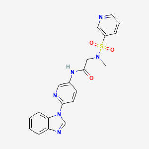 molecular formula C20H18N6O3S B7550532 N-[6-(benzimidazol-1-yl)pyridin-3-yl]-2-[methyl(pyridin-3-ylsulfonyl)amino]acetamide 