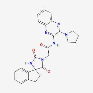 2-(2',5'-dioxospiro[1,2-dihydroindene-3,4'-imidazolidine]-1'-yl)-N-(3-pyrrolidin-1-ylquinoxalin-2-yl)acetamide