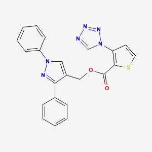 (1,3-Diphenylpyrazol-4-yl)methyl 3-(tetrazol-1-yl)thiophene-2-carboxylate