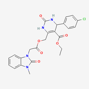 ethyl 4-(4-chlorophenyl)-6-[[2-(3-methyl-2-oxobenzimidazol-1-yl)acetyl]oxymethyl]-2-oxo-3,4-dihydro-1H-pyrimidine-5-carboxylate