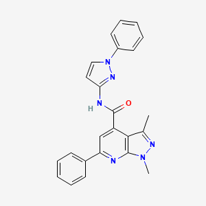 1,3-dimethyl-6-phenyl-N-(1-phenylpyrazol-3-yl)pyrazolo[3,4-b]pyridine-4-carboxamide