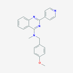molecular formula C22H20N4O B7550653 N-[(4-methoxyphenyl)methyl]-N-methyl-2-pyridin-4-ylquinazolin-4-amine 