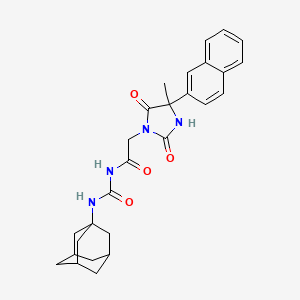 N-(1-adamantylcarbamoyl)-2-(4-methyl-4-naphthalen-2-yl-2,5-dioxoimidazolidin-1-yl)acetamide