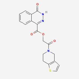 [2-(6,7-dihydro-4H-thieno[3,2-c]pyridin-5-yl)-2-oxoethyl] 4-oxo-3H-phthalazine-1-carboxylate
