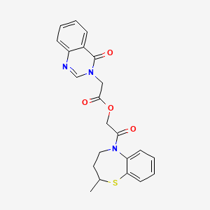 [2-(2-methyl-3,4-dihydro-2H-1,5-benzothiazepin-5-yl)-2-oxoethyl] 2-(4-oxoquinazolin-3-yl)acetate