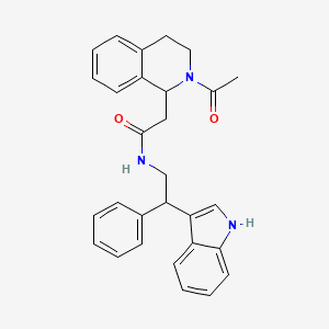 molecular formula C29H29N3O2 B7550692 2-(2-acetyl-3,4-dihydro-1H-isoquinolin-1-yl)-N-[2-(1H-indol-3-yl)-2-phenylethyl]acetamide 