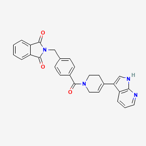 molecular formula C28H22N4O3 B7550708 2-[[4-[4-(1H-pyrrolo[2,3-b]pyridin-3-yl)-3,6-dihydro-2H-pyridine-1-carbonyl]phenyl]methyl]isoindole-1,3-dione 