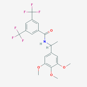molecular formula C20H19F6NO4 B7550739 3,5-bis(trifluoromethyl)-N-[1-(3,4,5-trimethoxyphenyl)ethyl]benzamide 