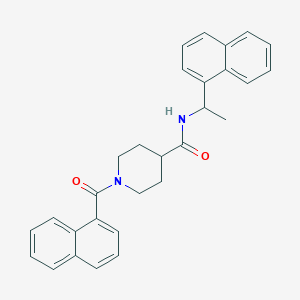 molecular formula C29H28N2O2 B7550760 1-(naphthalene-1-carbonyl)-N-(1-naphthalen-1-ylethyl)piperidine-4-carboxamide 