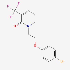 molecular formula C14H11BrF3NO2 B7550762 1-[2-(4-Bromophenoxy)ethyl]-3-(trifluoromethyl)pyridin-2-one 