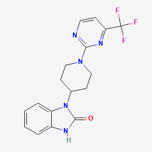 molecular formula C17H16F3N5O B7550786 3-[1-[4-(trifluoromethyl)pyrimidin-2-yl]piperidin-4-yl]-1H-benzimidazol-2-one 