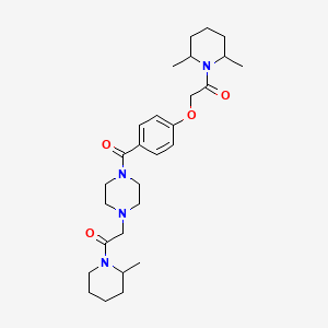 2-[4-[4-[2-(2,6-Dimethylpiperidin-1-yl)-2-oxoethoxy]benzoyl]piperazin-1-yl]-1-(2-methylpiperidin-1-yl)ethanone