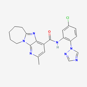 N-[5-chloro-2-(1,2,4-triazol-1-yl)phenyl]-4-methyl-1,3,8-triazatricyclo[7.5.0.02,7]tetradeca-2,4,6,8-tetraene-6-carboxamide