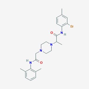 N-(2-bromo-4-methylphenyl)-2-[4-[2-(2,6-dimethylanilino)-2-oxoethyl]piperazin-1-yl]propanamide
