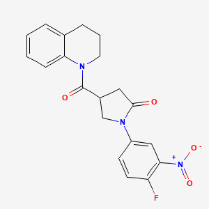 4-(3,4-dihydro-2H-quinoline-1-carbonyl)-1-(4-fluoro-3-nitrophenyl)pyrrolidin-2-one