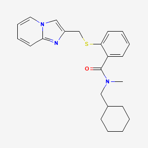 molecular formula C23H27N3OS B7550841 N-(cyclohexylmethyl)-2-(imidazo[1,2-a]pyridin-2-ylmethylsulfanyl)-N-methylbenzamide 